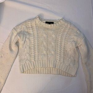 Cropped white sweater